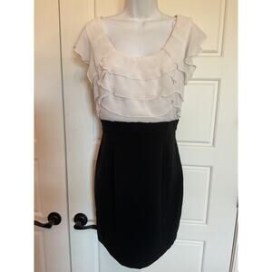 By&By Black & White Side Zipper Mini Party/Cocktail Dress L